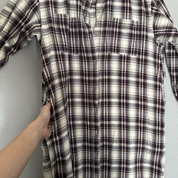 URBAN RESEARCH Flannel Shirt Dress Free Size Sonny Label Plaid Womens Button Dow - Picture 11 of 13